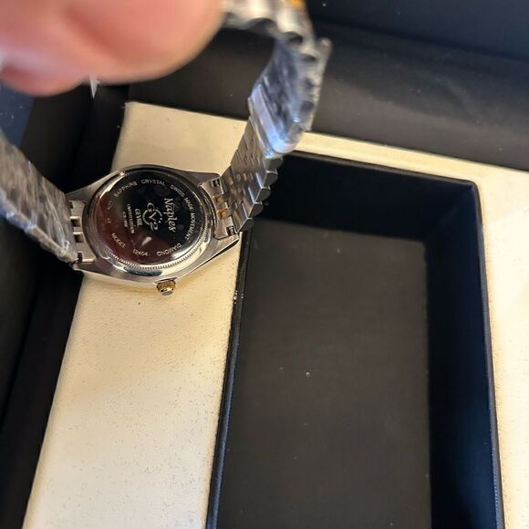 Women’s Gevril stainless steel two tone, mother of pearl face watch Switzerland - Picture 5 of 7